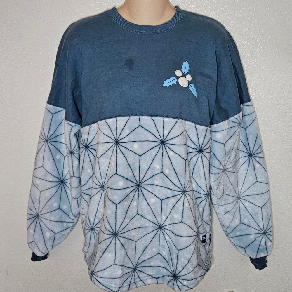 Disney Epcot Festival of‎ the Holidays 2024 Spirit Jersey Blue Geometric Holiday